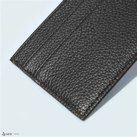 Card Holder Black Grained Calfskin with DIOR AND SHAWN Bee 